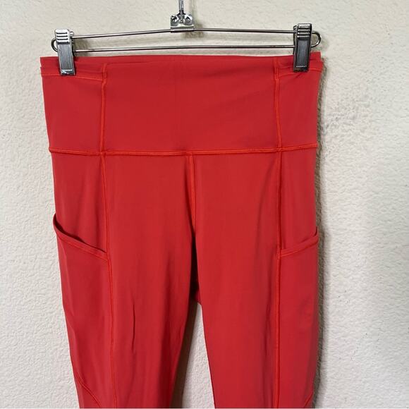 Lululemon Fast & Free 7/8 Tight II Nulux 25" Red Orange Womens Size 4 - Picture 3 of 7